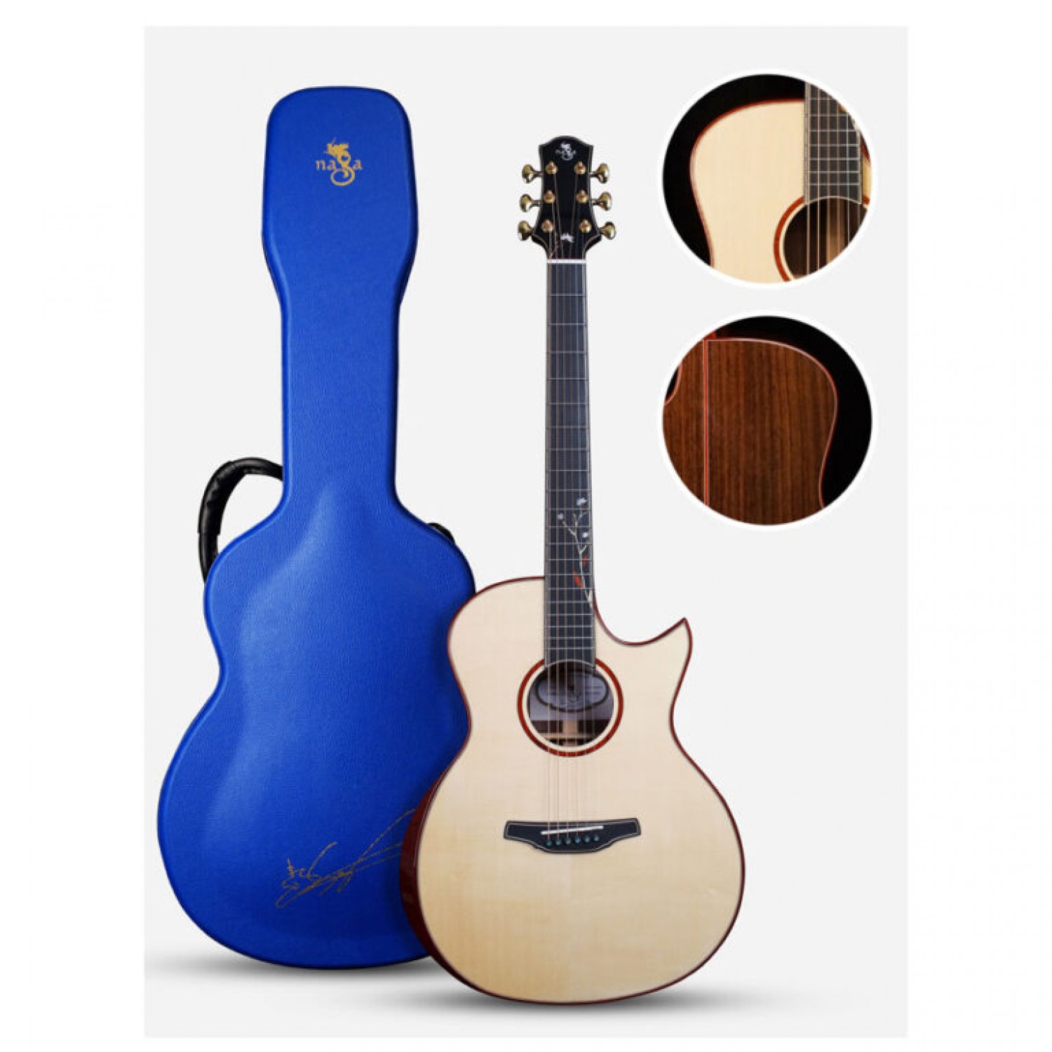 値下げ中【レア】美品Naga Guitars S80GAC SunghaJung Naga Guitars S-80 GAC Sungha Jung 鄭晟河簽名款光系列全單木