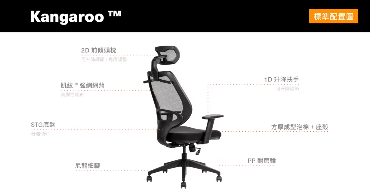Backbone Kangaroo™ 袋鼠工學椅 ◌ 熱銷基本款