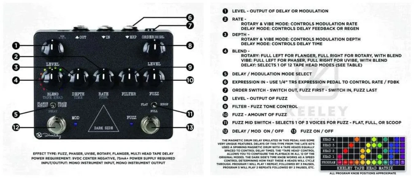 Keeley Electronics Dark Side 多功能效果器 Keeley Electronics Dark Side 多功能效果器:圖片 5
