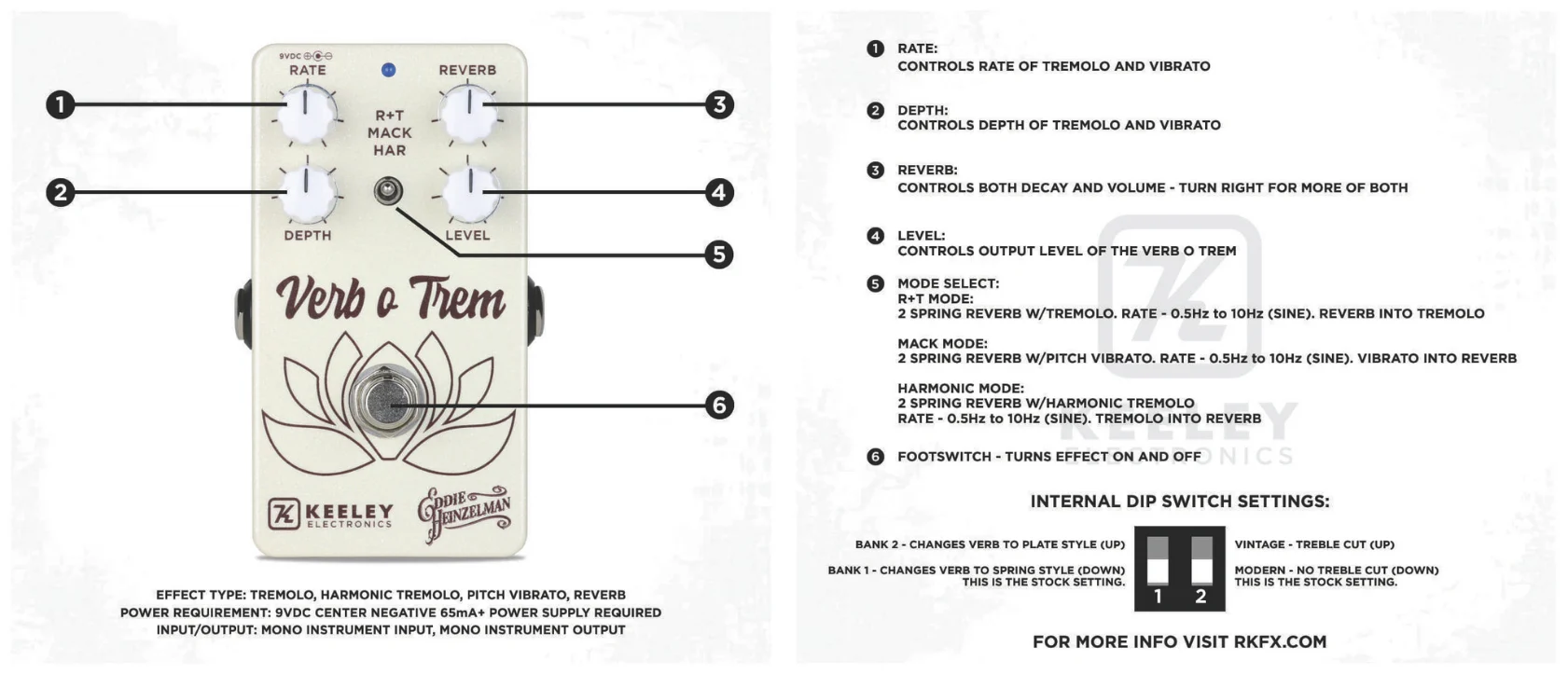 Keeley Electronics Verb o Trem 殘響顫音效果器 Keeley Electronics Verb o Trem 殘響顫音效果器:圖片 4